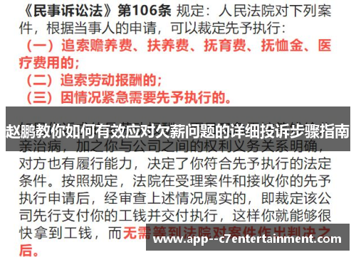 赵鹏教你如何有效应对欠薪问题的详细投诉步骤指南